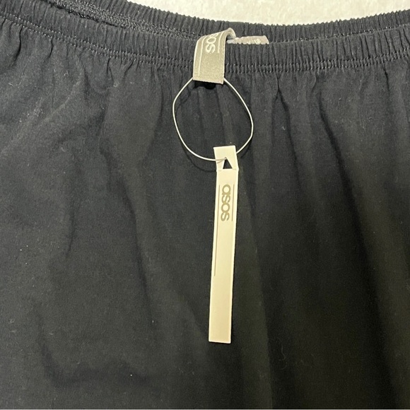 ASOS Women's Mini Dress Off Shoulder Bell Trumpet Sleeves Black Size 14 - Picture 3 of 7